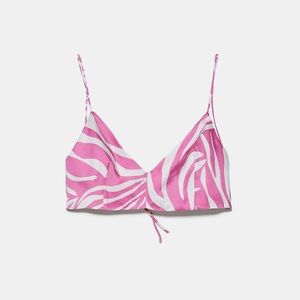Zara Pink and White Crop Top / Bralette NWOT